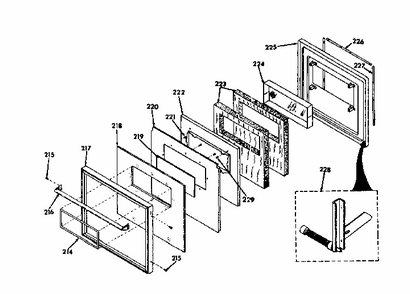 Lower Porcelain Door Diagram and Parts List for 8504277792  Kenmore Range