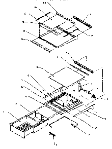 Refrigerator Shelving And Drawers Diagram and Parts List for SPD25AW-P1162435WW  Amana Refrigerator