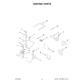 Venting Parts Diagram and Parts List for JPIFC730RM00  Jenn-Air Range