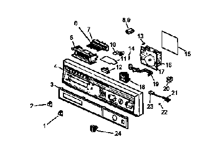 Control Panel Assembly Diagram and Parts List for ADU3000C-P1188327W  Amana Dishwasher