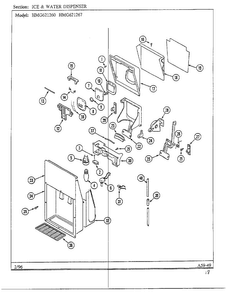 Ice/water Dispenser Diagram and Parts List for HMG621267  Admiral Refrigerator