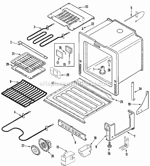 OVEN / BASE (AAP) Diagram and Parts List for JDS9860AAP  Jenn-Air Range