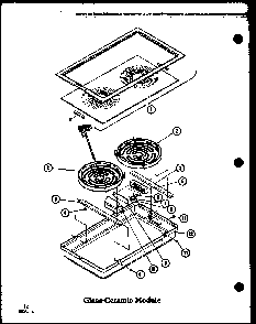 Glass-ceramic Module Diagram and Parts List for ADM-1B-P85548-2S  Amana Range