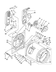 Bulkhead Parts Diagram and Parts List for NGD4700YQ0  Amana Dryer