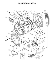 Bulkhead Parts Diagram and Parts List for MEDB835DW3  Maytag Dryer