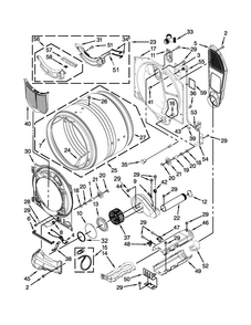 Bulkhead Parts Diagram and Parts List for MED7100DW1  Maytag Dryer