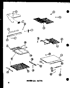 Interior Parts Diagram and Parts List for TC18D-P73500-25W  Amana Refrigerator