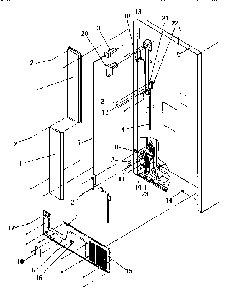 Cabinet Back Diagram and Parts List for TR22S4L-P1196202WL  Amana Refrigerator