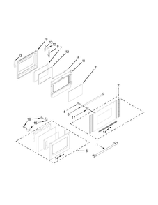Lower Door Parts Diagram and Parts List for MET8720DS03  Maytag Range