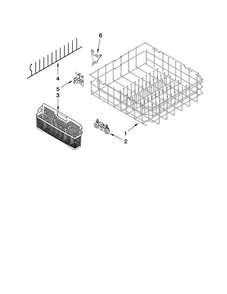 Lower Rack Parts Diagram and Parts List for JDB8000AWB0  Jenn-Air Dishwasher