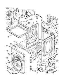 Dryer Cabinet Parts Diagram and Parts List for MLE20PNBGW2  Maytag Washer Dryer Combo
