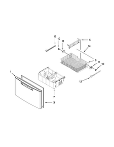 Freezer Door Parts Diagram and Parts List for MFX2570AEB0  Maytag Refrigerator