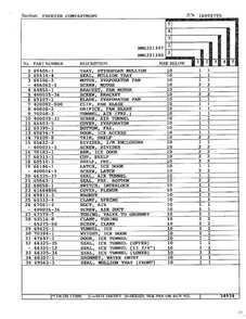 Freezer Compartment Page 2 Diagram and Parts List for 321340  Admiral Refrigerator