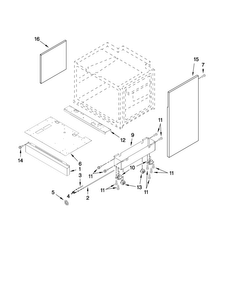Chassis Parts Diagram and Parts List for YJDRP536WP00  Jenn-Air Range