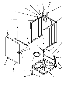 Front Panel, Base & Cabinet Assy Diagram and Parts List for LWM423L-P1176404WL  Amana Washer