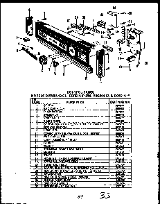 Section 10 Diagram and Parts List for DUR208-19-CL  Caloric Dishwasher