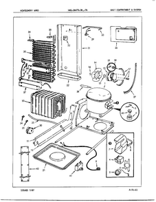 Unit Compartment And System Diagram and Parts List for 24472A  Admiral Refrigerator