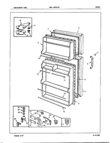 Doors Diagram and Parts List for 14050C  Admiral Refrigerator