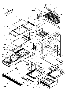 Shelving And Interior Diagram and Parts List for 85165-P1117113WE  Amana Refrigerator