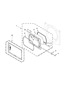 Door Parts Diagram and Parts List for MGDX700AG1  Maytag Dryer
