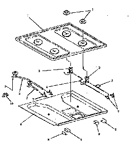 Sealed Burner Diagram and Parts List for RST359 ALL/RST359/ALL Maytag Range