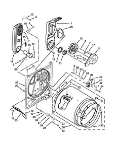 Bulkhead Parts Diagram and Parts List for NGD4700YQ1  Amana Dryer