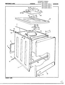 Exterior Diagram and Parts List for 6205A  Norge Washer
