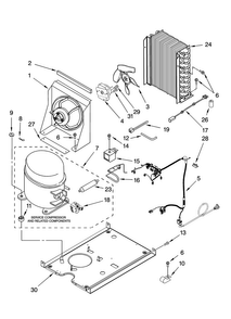 Unit Parts, Optional Parts Diagram and Parts List for JIM158XBRS2  Jenn-Air Ice Maker