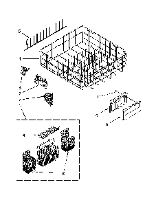 Lower Rack Parts Diagram and Parts List for 66512833K314  Kenmore Dishwasher