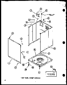 Front Panel Diagram and Parts List for TAA400 P77040-2W Amana Washer
