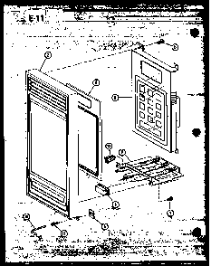 Control Panel Diagram and Parts List for RL6-10 P76382-2M Amana Microwave