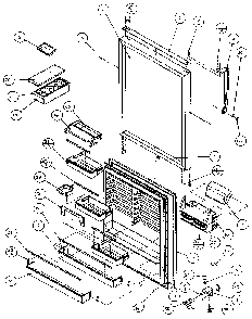 Refrigerator Door Diagram and Parts List for TX22R-P1157702W  Amana Refrigerator