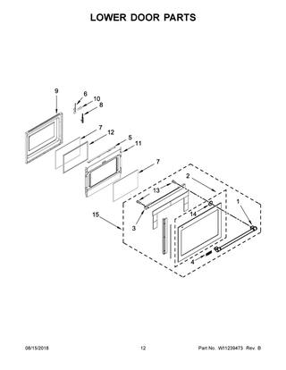 Lower Door Parts Diagram and Parts List for YMET8800FZ01  Maytag Cooktop