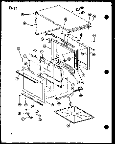 Outer Cabinet Diagram and Parts List for RL-3 P75589-6M Amana Microwave