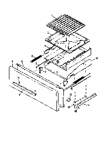 Broiler Drawer Diagram and Parts List for SNK26AA0 P1142988NW Amana Range
