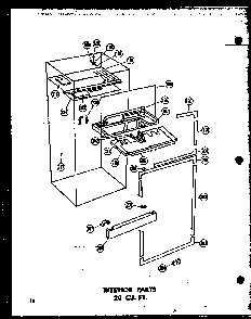 Interior Parts 20 Cu. Ft. Diagram and Parts List for T16J-P60236-9W  Amana Refrigerator
