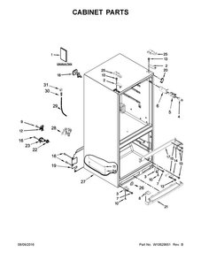 Cabinet Parts Diagram and Parts List for MFF2055YEB01  Maytag Refrigerator