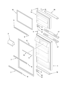 Door Parts Diagram and Parts List for A8RXNGMWN00  Amana Refrigerator