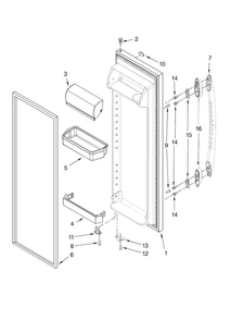 Refrigerator Door Parts Diagram and Parts List for MSD2542VEU01  Maytag Refrigerator