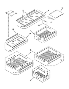 Shelf Parts Diagram and Parts List for JB36NXFXRW02  Jenn-Air Refrigerator