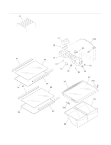 Shelves Diagram and Parts List for CRT182NB0  Crosley Refrigerator