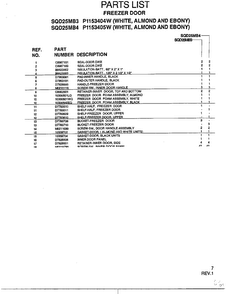 Freezer Door Page 2 Diagram and Parts List for SQD25MB3  Amana Refrigerator