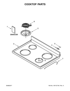 Cooktop Parts Diagram and Parts List for ACR2303MFW1  Amana Range