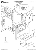 CABINET PARTS Diagram and Parts List for MED5805TW1  Maytag Dryer