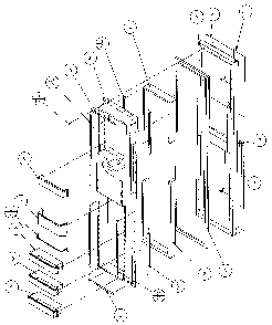Freezer Door Diagram and Parts List for 36511-P1121603W  Amana Refrigerator