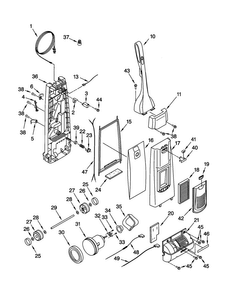 Dust Compartment And Motor Diagram and Parts List for 11630412001  Kenmore Upright Vacuum