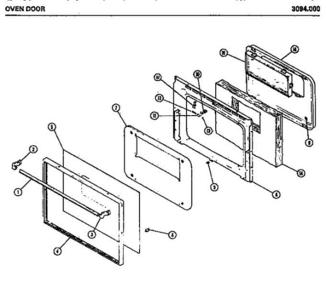 04 - Oven Door Diagram and Parts List for 3094000  Litton Microwave Oven Combo