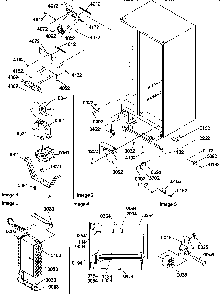 Drain System, Rollers, And Evaporator Assy Diagram and Parts List for SGD22TL-P1303510WL  Amana Refrigerator