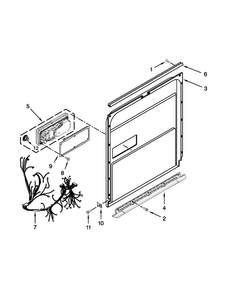 Inner Door Parts Diagram and Parts List for JDB8200AWS2  Jenn-Air Dishwasher