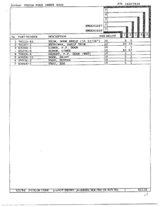 Fresh Food Inner Door Page 2 Diagram and Parts List for HMG641667  Admiral Refrigerator